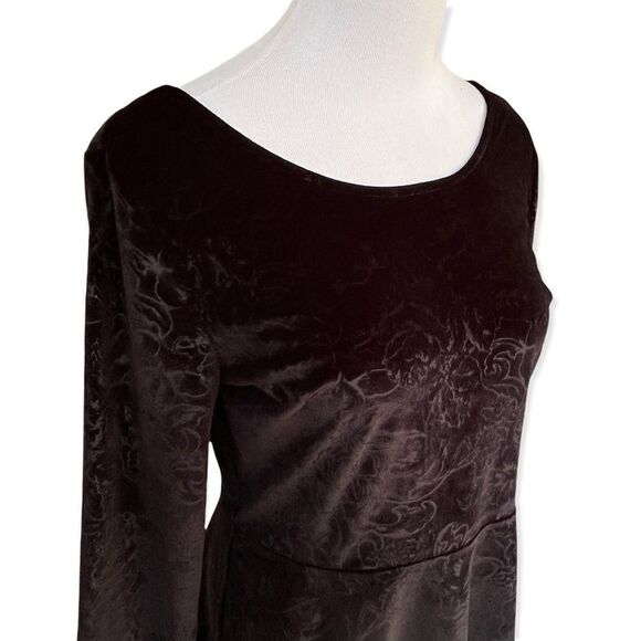 Soma 90’s style velvet floral embossed fit and flare skater style dress S NEW - Picture 2 of 7
